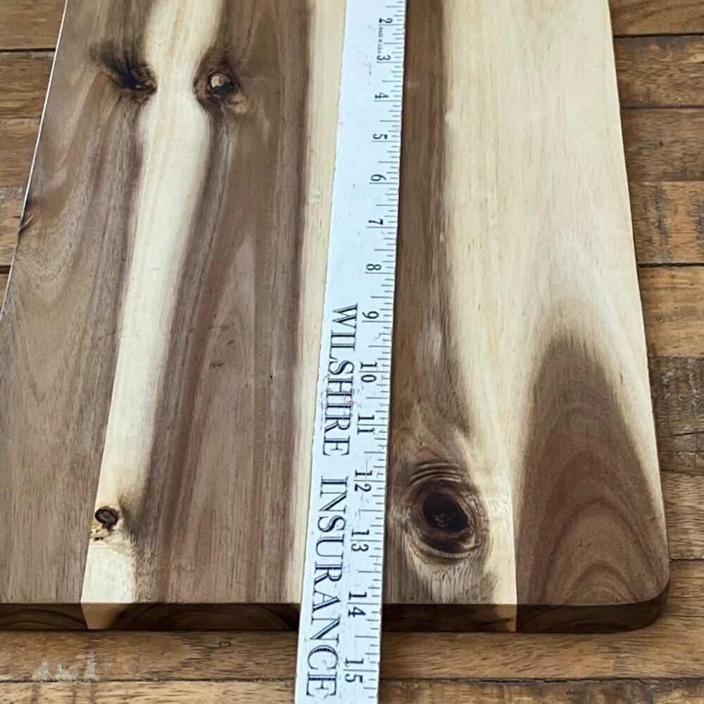 14" Cutting Board Acacia Wood natural Grain w/ Juice Groove - Picture 6 of 7